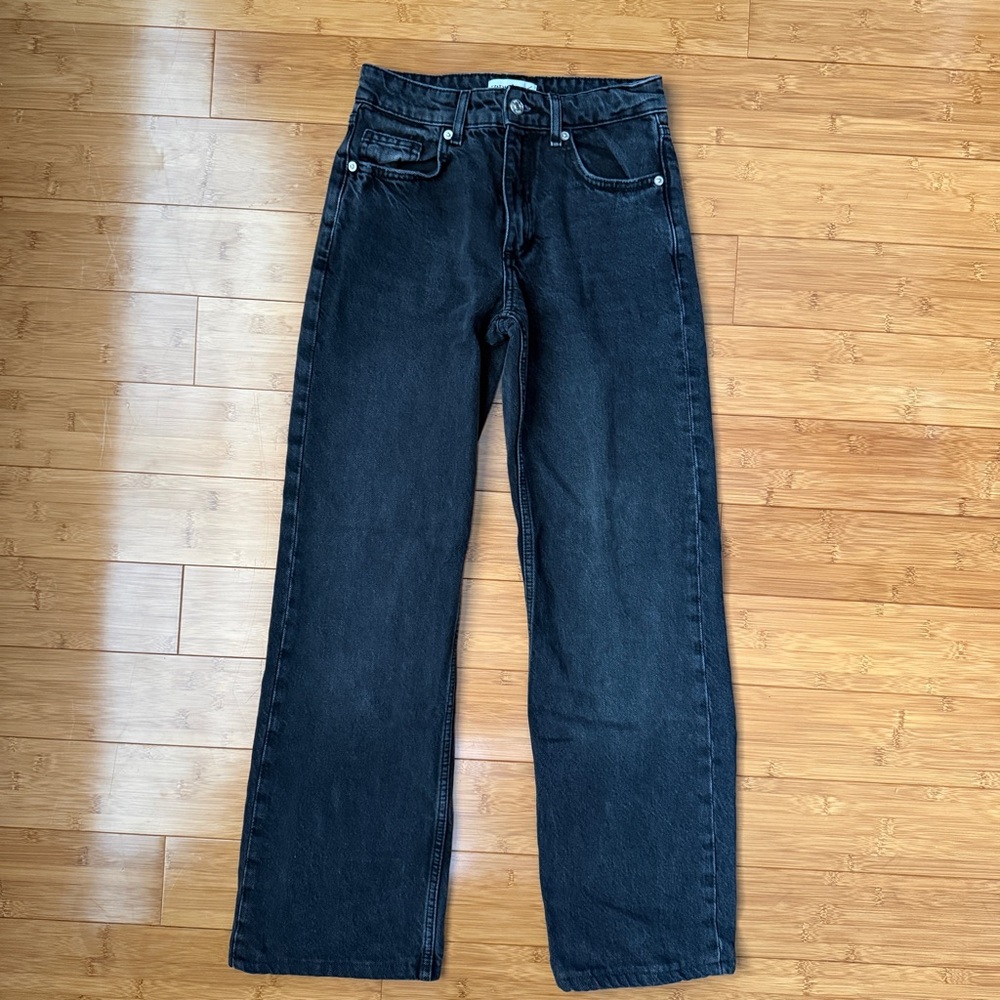 Zara Preowned Full Length TRF Mid-Rise Wide Leg Jeans